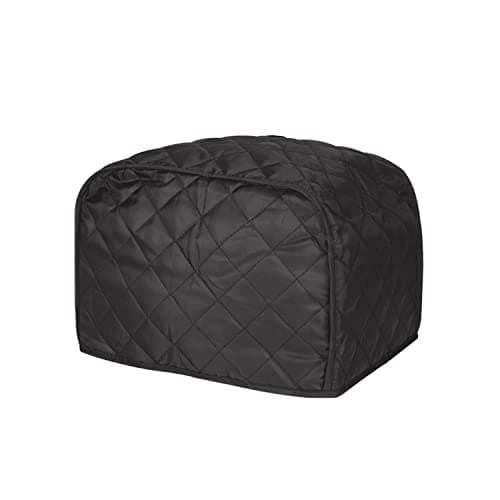 2 slice Toaster Cover, Polyester Fabric Quilted Two Slice Toaster Appliance Dust-proof Cover For Kitchen Small Appliance Dust Cover and Fingerprint Protection (Black)