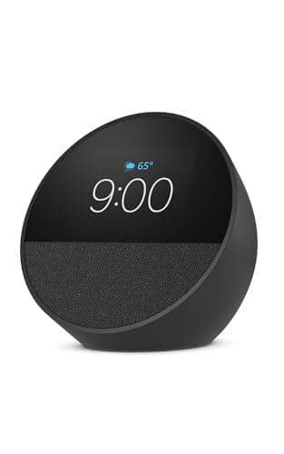 Amazon Echo Spot (newest model), Great for nightstands, offices and kitchens, Smart alarm clock with Alexa+ Early Access, Black