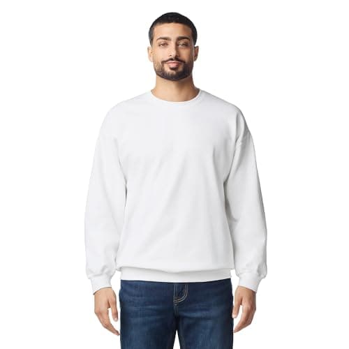 Gildan Adult Softstyle Crewneck Sweatshirt, Style GSF000, White, Large