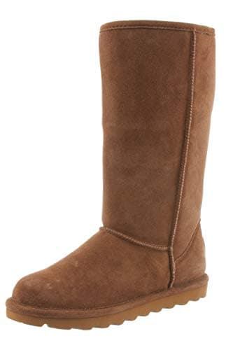 BEARPAW Women's Elle Tall Hickory Size 8 | Women's Boot Classic Suede | Women's Slip On Boot | Comfortable Winter Boot