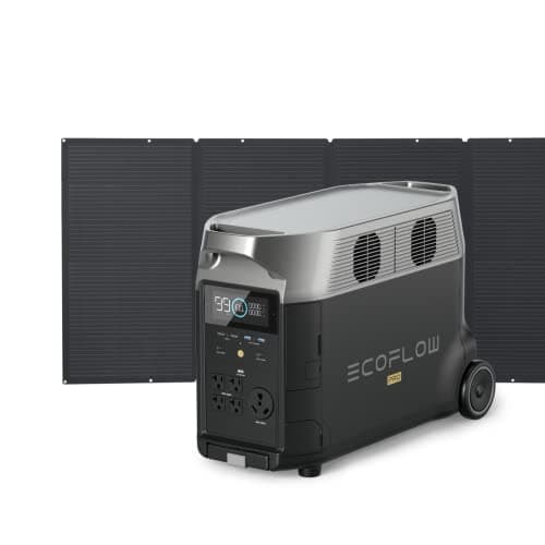 EF ECOFLOW Solar Generator 120V/3.6KWh DELTA Pro with 400W Portable Solar Panel, 23% High Efficiency, 5 AC Outlets, 3600W Portable Power Station for Home Backup Outdoors Camping RV Emergency