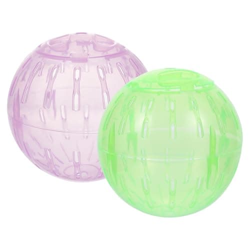 POPETPOP 2pcs Hamster Exercise, 4 Inch Hamster Running Transparent Plastic Wheel Guinea Pig Sports for Dwarf s Small Pets Supply