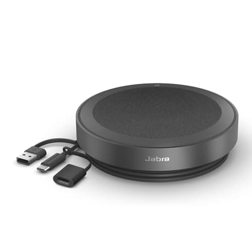 Jabra Speak2 75 (2025 Edition) Wireless Bluetooth Speakerphone - 4 Noise-Cancelling Mics, 65mm Speakers - New Linking Feature - USB-C Dongle - Certified for Zoom and Google Meet - Dark Grey