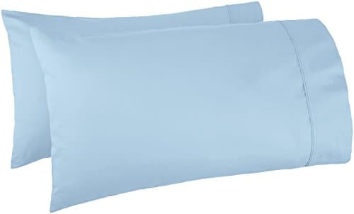 Amazon Basics 400 Thread Count Cotton Pillow Case, King, Smoke Blue - Set of 2, 40"L x 20"W