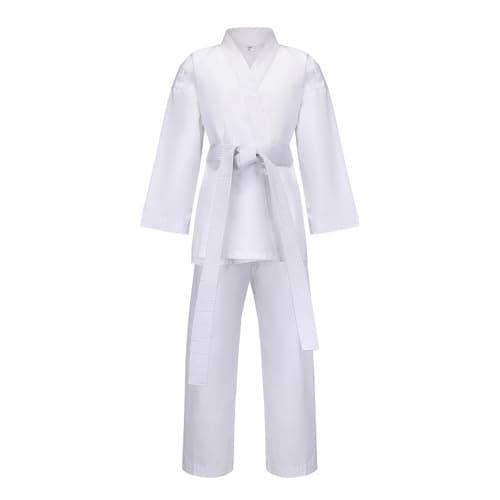 MSMAX Karate Gi for Kids Students Martial Arts Training Uniform with Belt for Judo and Karate Taekwondo Jiu Jitsu,00