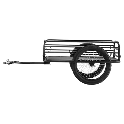 VEVOR Bike Cargo Trailer, 275 lbs Load Capacity, Foldable Compact Storage & Quick Release with Universal Hitch, 20" Wheels, Fits Most Bike Wheels, Carbon Steel Frame, Heavy-Duty Bicycle Wagon Cart