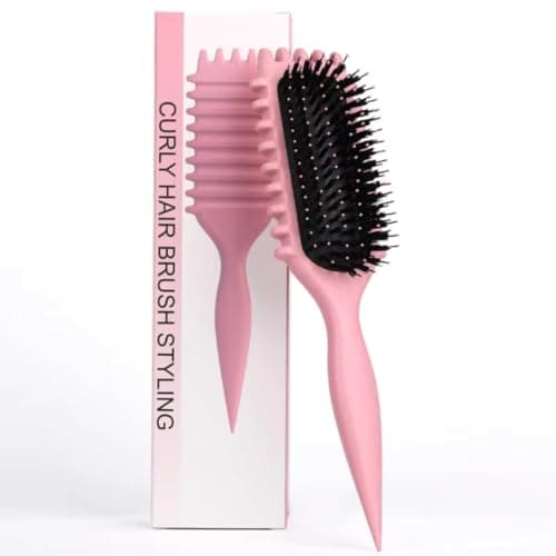 SomeBliss Professional Curly Hair Brush - Styling, Cleaning & Smoothing, Made from Eco-Friendly Materials, Pink