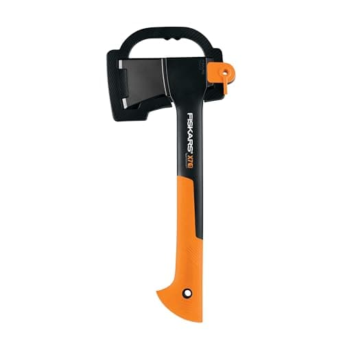 Fiskars X7 Hatchet, Lightweight Wood Splitter for Small to Medium Size Kindling with Proprietary Blade and Shock-Absorbing Handle, Lawn and Garden Tool, Black/Orange