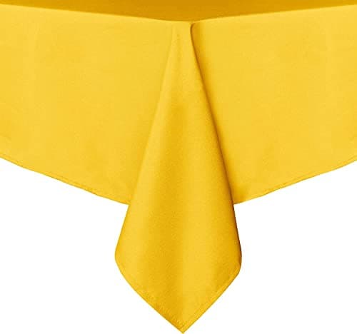 Obstal 210GSM Rectangle Table Cloth - Heavy Duty Water Proof Microfiber Tablecloth, Decorative Fabric Table Cover for Outdoor and Indoor Use (Yellow, 54 x 54 Inch)