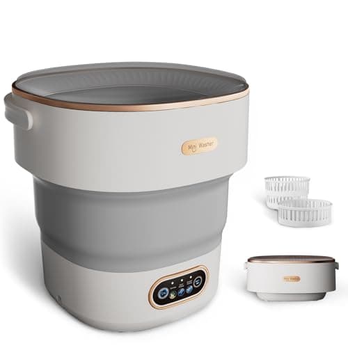 YMXA Mini Laundry Machine 16L — Foldable Portable Laundry Machine and Spinner for Baby Clothes, Underwear, Socks; Ideal for Travel, Dorms, Camping
