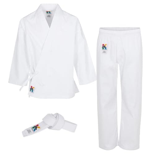 BLACK BELT KIDS Karate Uniform for Boys and Girls - Our Kids White Karate Gi Set Includes Karate Pants and a White Belt. (00)