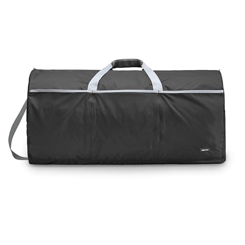 Amazon Basics Large Duffel Bag (100L) for Travel, Travel Bag, with Multiple Zippered Pockets, Lightweight yet Durable Nylon Material, 50-Pound Weight Capacity, Black, 32.4"L x 16.9"W x 16.9"H