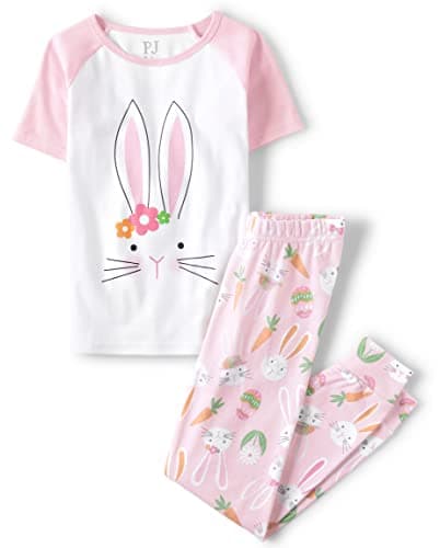 Best Easter Clothes for Kids #1 from The Children's Place The Children's Place Unisex Baby Family Matching Easter Snug Fit Cotton Pajamas, Pink Bunnies, 12