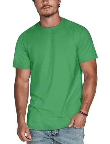 Mens Plain T Shirts Soft Tri-Blend(Kelly Green,M)