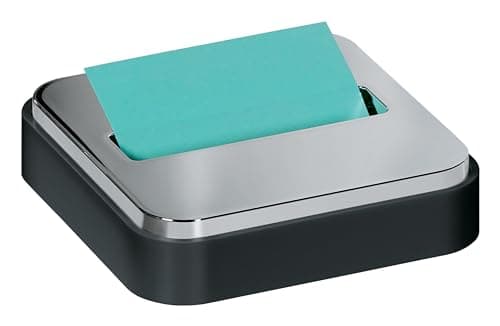 Post-it Note Dispenser with Post-it Pop-up Notes, Black Base with Steel Top, 1 Aqua Splash 3 in. x 3 in. Super Sticky Note Pad, Classroom or Office Supplies