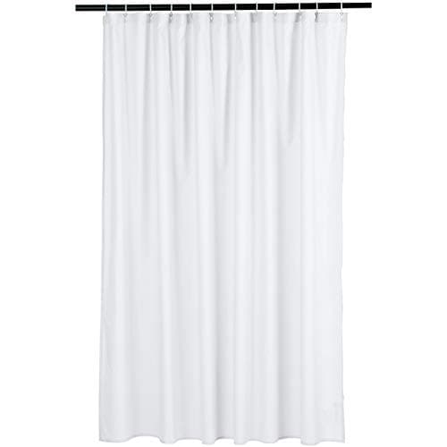Amazon Basics Lightweight Super Soft Easy Care Microfiber Waffle Texture Shower Curtain , 72" x 72", White