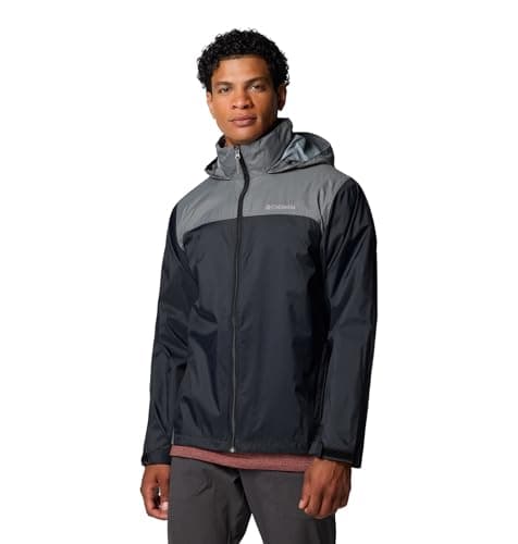 Columbia Men's Glennaker Lake II Rain Jacket, Black/City Grey, Large