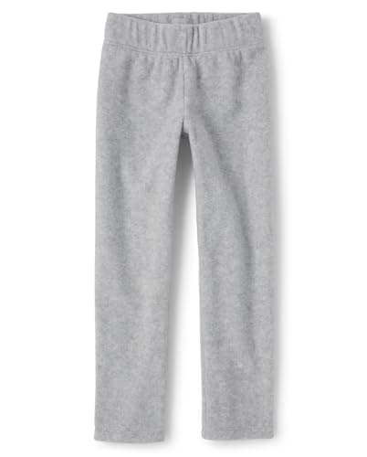 The Children's Place Girls' Warm Fleece Pull On Pants, Grey, Medium