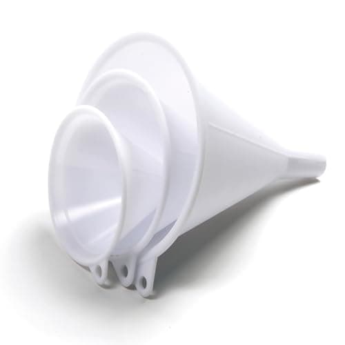 Norpro Plastic Funnel, Set of 3, Set of Three, White
