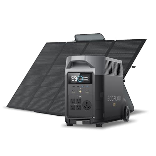 EF ECOFLOW Solar Generator 120V/3.6KWh DELTA Pro with 400W Portable Solar Panel, 23% High Efficiency, 5 AC Outlets, 3600W Portable Power Station for Home Backup Outdoors Camping RV Emergency