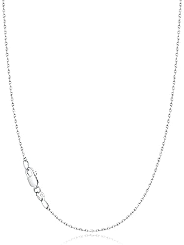 Jewlpire 925 Sterling Silver Chain Necklace for Women, 1.1mm Cable Chains Silver Chain for Women Shiny & Sturdy Women's Chains Necklace, 18 Inches