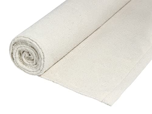 Organic Cotton Woven Yoga Mat - Unbleached, Undyed, All-Natural, Washable, and Toxic-free Cloth Yoga Mat - Mysore, Hand-made Mat for Outdoor and Indoor - 78"x27" (Unbleached Cotton)