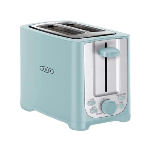 Best 2-Slice Toasters #9 from BELLA BELLA 2 Slice Toaster with Auto Shut Off - Extra Wide Slots & Removable Crumb Tray and Cancel, Defrost & Reheat Function - Toast Bread, Bagel & Waffle, Aqua
