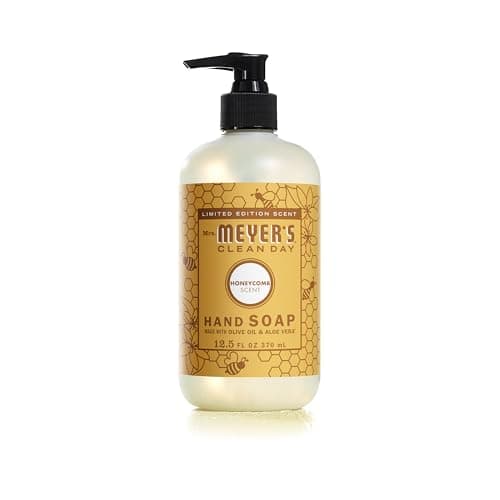 Mrs. MEYER'S CLEAN DAY Liquid Hand Soap, Cruelty Free, Hand Wash Formula Made with Essential Oils, Honeycomb Scent, 12.5 Ounce Bottle