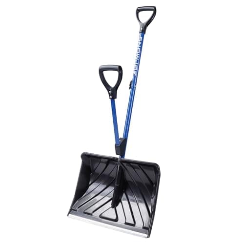 Snow Joe SJ-SHLV20 Shovelution Snow Shovel with Spring-Assist Handle, Heavy-Duty Shovel for Fast Snow Removal, 20 Inches, Blue