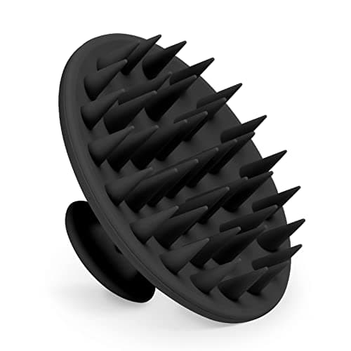 Meartchy Silicone Scalp Massager Shampoo Brush, Scalp Brush for Hair Growth & Dandruff Removal, Hair Scrubber Scalp Stimulator Exfoliator Brush with Soft Bristles for Wet Dry Scalp Care (Black)