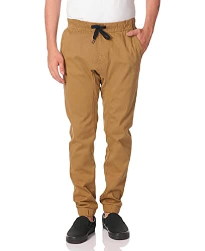 WT02 Men's Twill Jogger Pants, Tobacco, Large