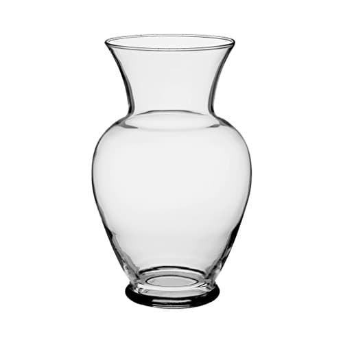 Floral Supply Online 10 5/8" Spring Garden Vase and Flower Guide Booklet- Decorative Glass Flower Vase for Floral Arrangements, Weddings, Home Decor or Office. (Clear)