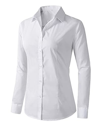 Beninos Women's Formal Work Wear White Simple Shirt