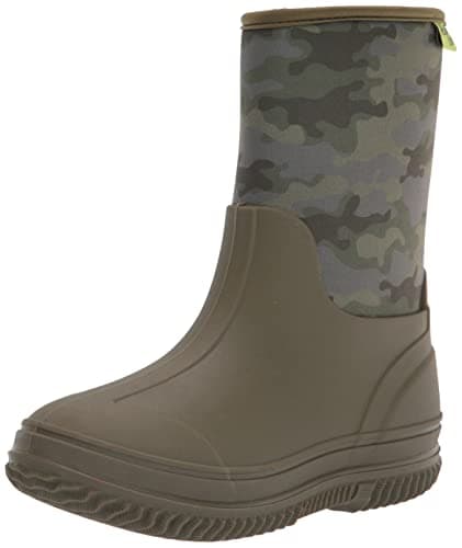 Western Chief Kid's Freestyle Neoprene Rain Boot, Olive, 5B
