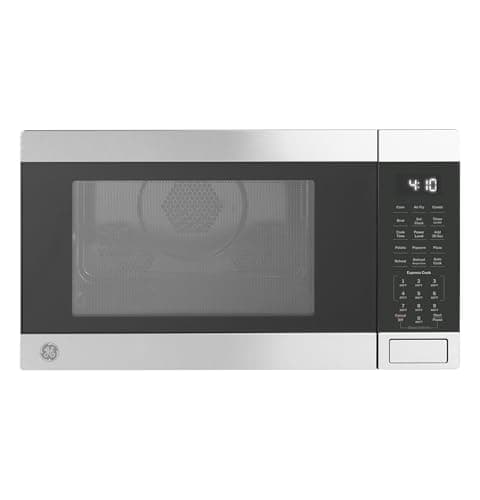 GE GCST10A1WSS 4-in-1 Microwave Oven, 1,050 Watts Air Fryer, Broiler & Convection Mode, Kitchen Essentials for The Countertop or Dorm Room, Child-Lock Technology 1.0 Cu. Ft, Stainless Steel