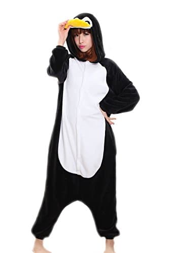 Adrinfly One-piece Pajamas Unisex Costume Adult Animal Onesie Penguin Cosplay, Small