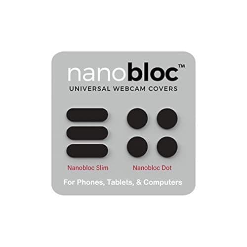 Eyebloc Nanobloc Universal Webcam Covers - Privacy Protection Accessory, No Residue Application, Safe Screen Closure - Dots and Bars, 7 Pieces - Black