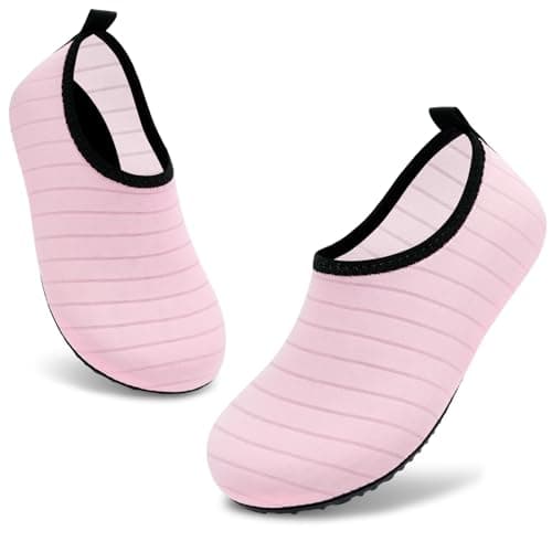 ANLUKE Kids Boys Girls Water Shoes Barefoot Aqua Socks Fast Dry Beach Swim Outdoor Sports Shoes for Toddler Pink 34/35