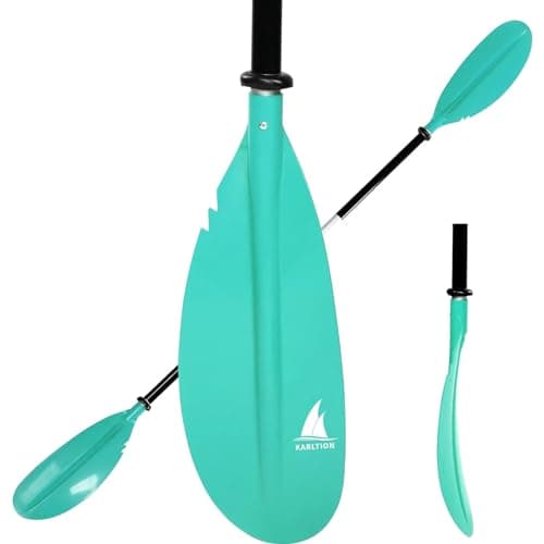 Karltion Kayak Paddle - Adjustable 2 Pieces Aluminum Alloy Shaft with Glass Fiber Blade for Surfing,Oar Fishing Easy Packable Travel- Mint Green