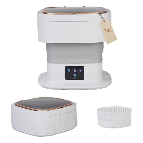 18L Portable Washing Machine, Foldable Mini Washer with 3 Modes, Small Laundry Washer for Clothes, Underwear, Apartments and Travel (Gray)