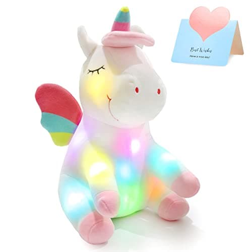 Athoinsu 12'' Light up Unicorn Stuffed Animal Soft Plush Toy with Colorful LED Night Lights Glowing Birthday Children's Day Valentine's Day Gifts for Girls Toddler Kids Women