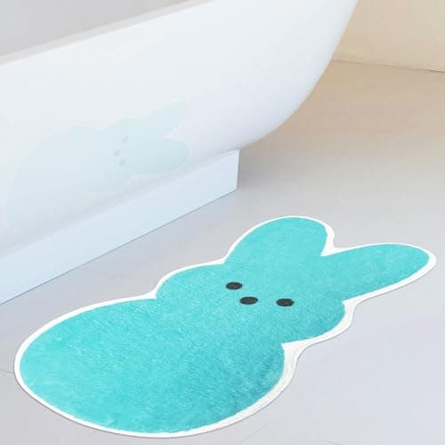 HOWSEESNOW Easter Bathroom Rug Non Slip Easter Bath Mat Washable Easter Rugs for Bathroom Bedroom Living Room Outdoor Absorbent Bunny Rug Easter Decorations Indoor 31"*16"