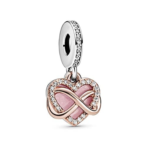 PANDORA Sparkling Infinity Heart Dangle Charm Bracelet Charm Moments Bracelets - Stunning Women's Jewelry - Made Rose, Sterling Silver, Cubic Zirconia & Enamel