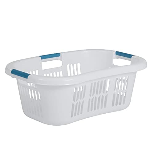 Rubbermaid Laundry Basket, XL Hip-Hugger Basket, 2.1-Bushel, White, Laundry, Storage/Bathroom/Bedroom/Home Closet