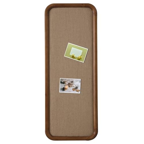 SOFE Long Framed Bulletin Boards for Walls, 44 X 17 Inches Linen Pin Board, Farmhouse Photo Display Board, Large Home/Office Dorm Memo Board Organizer Wall Decorative, Vertical