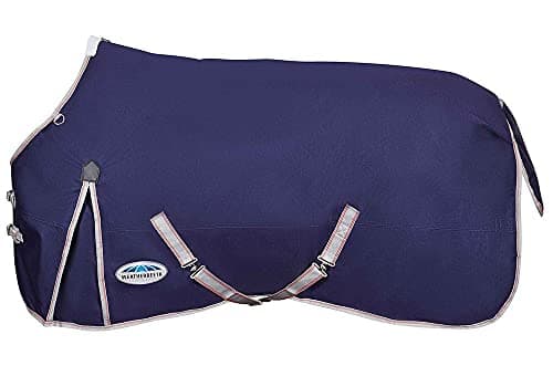 WeatherBeeta ComFiTec Essential Standard Neck Heavy Horse Blanket, Navy/Silver/Red, 75"