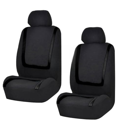 LAINLOY 2 Pack Car Seat Covers, Breathable Seat Protectors, Anti-Slip Driver Seat Cover, Comfortable Front Seat Cover Set Universal Fit for Truck, SUV, Sedan, Airbag Compatible (Black)
