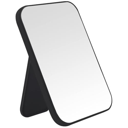DVHOK 8-Inch Desktop Makeup Mirror, Portable Princess Mirror,Table Desk Wall Hanging Dual-Purpose Square Mirror Black