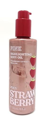 Victoria's Secret PINK Highlighting Body Oil, Juicy Strawberry, 8 fl oz, Limited Edition