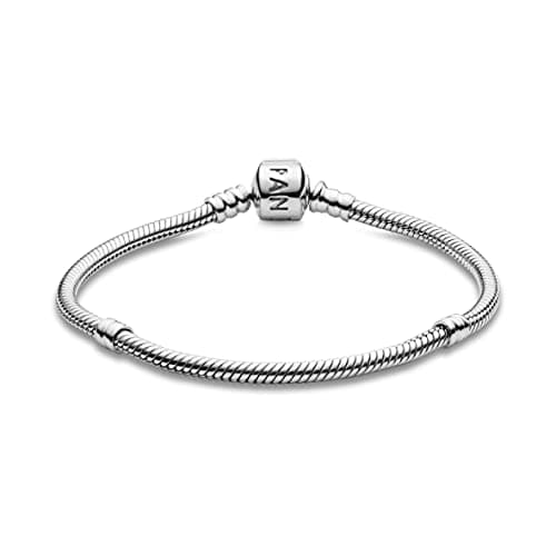 PANDORA Jewelry Iconic Moments Snake Chain Charm Sterling Silver Bracelet, 8.3"